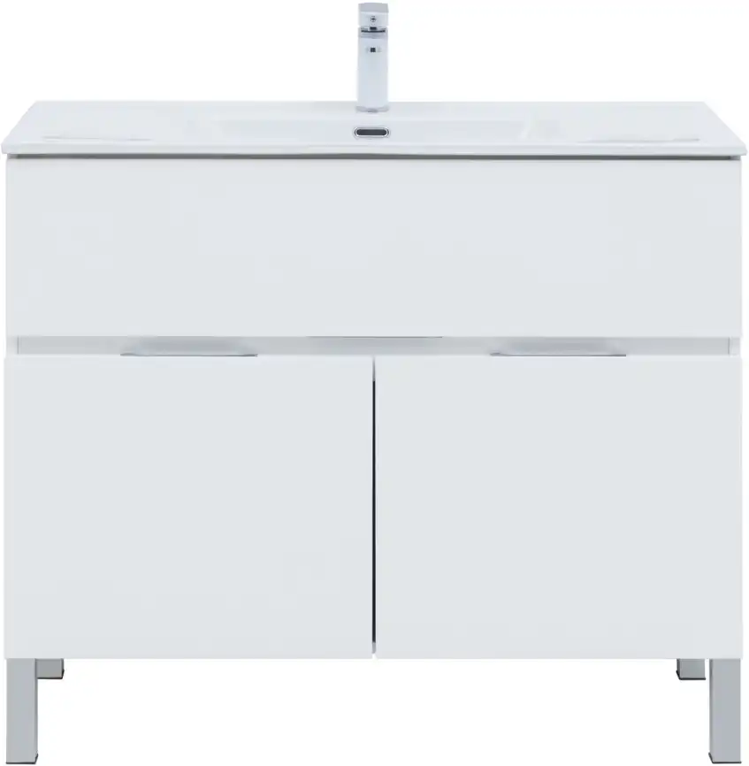 Тумба под раковину Aquanet Алвита New 100 1 ящик, 2 дверцы, белый матовый 277554 фото 7