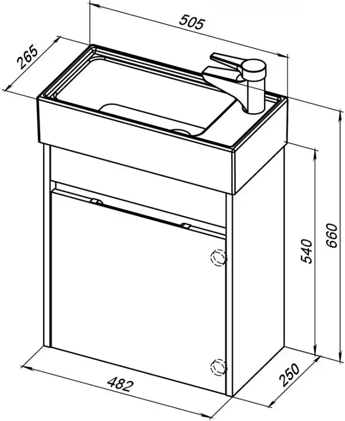 Тумба под раковину Aquanet Лидс 50 белый 239741 фото 2