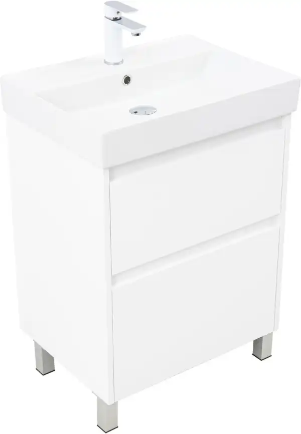 Тумба под раковину Aquanet Nova Lite 2.0 60 напольная, белый глянец, 346336 фото 5