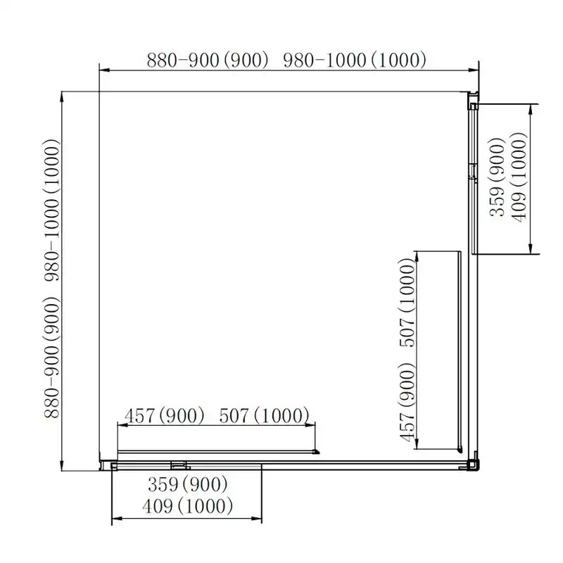 Душевой уголок Azario MILTON 100х100х200 AZ-ND1142 1000 Black профиль Черный, стекло Прозрачное фото 4