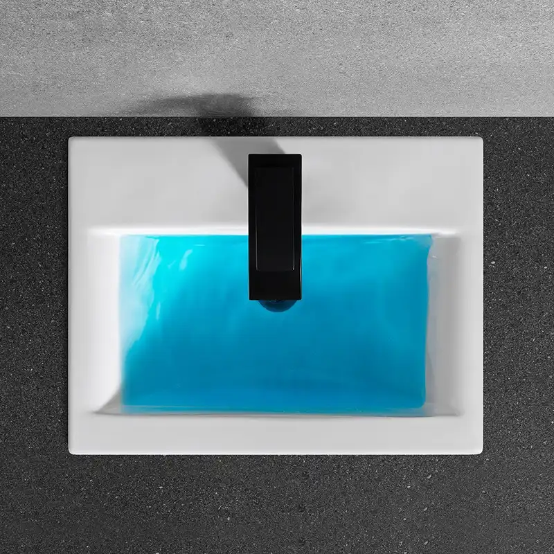 Умывальник CeramaLux 9393-50 510х395х155 Полувстраиваемая цвет Белый фото 3