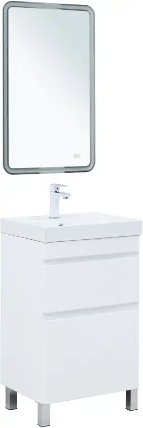 Тумба под раковину Aquanet Слим 50 напольная, белый сатин, 346041 фото 7