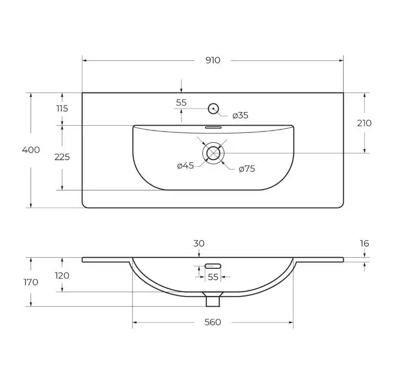 Керамическая раковина BelBagno BB-8099-3-90 фото 3