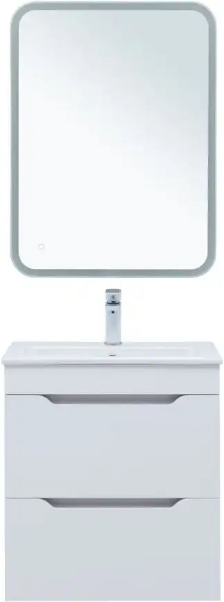 Тумба под раковину Aquanet Практика 60 белый матовый (2 ящика), 330457 фото 9