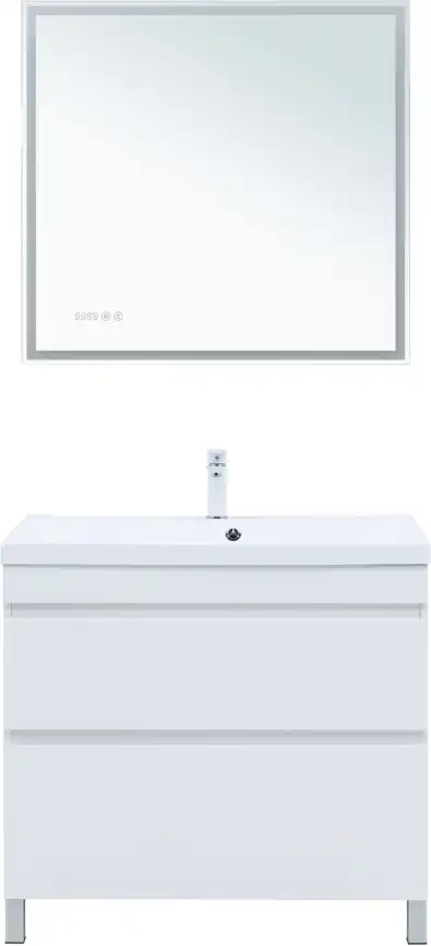 Тумба под раковину Aquanet Нота New 90 белый глянец, 344147 фото 6