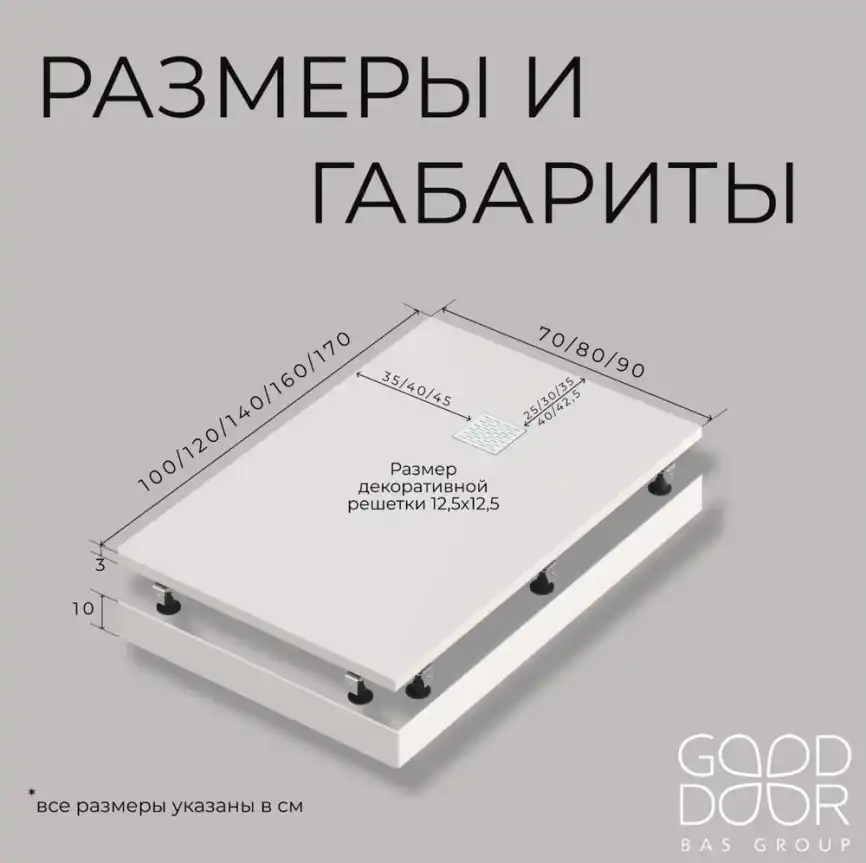 Душевой поддон Good Door Essentia 120х80 из искусственного камня, Белый ЛП00058 фото 8