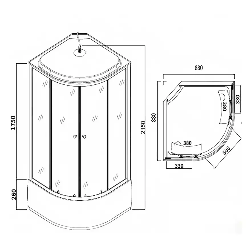 Душевая кабина Loranto 90х90 CS-881EA26TM/B-90, средний поддон, цвет профиля матовый хром фото 3