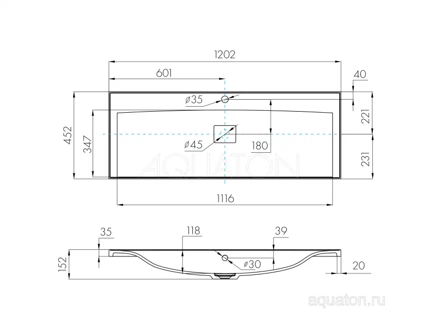 Раковина AQUATON Айрис M 1200 белая 1A73283KAG010 фото 4