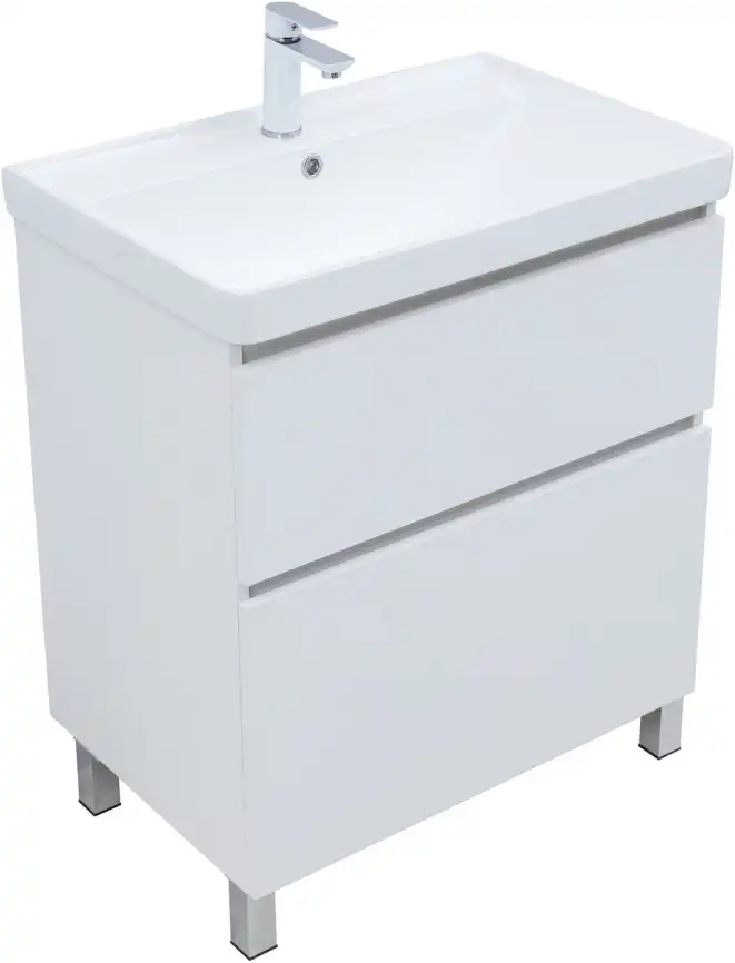 Тумба под раковину Aquanet Вега 70 напольная, белый глянец, 344122 фото 5