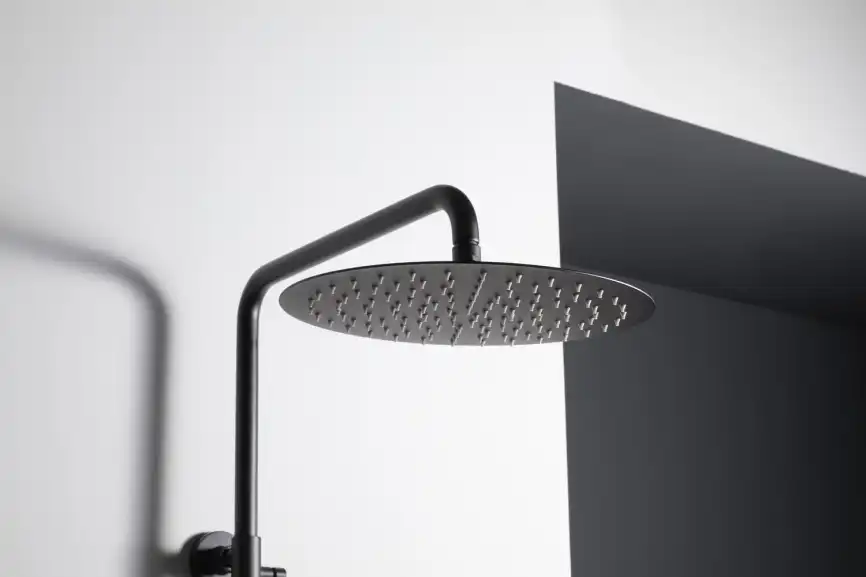 Душевая система Allen Brau Priority 5.31A10-31 для ванны с изливом, верхний и ручной душ, Черный матовый фото 7