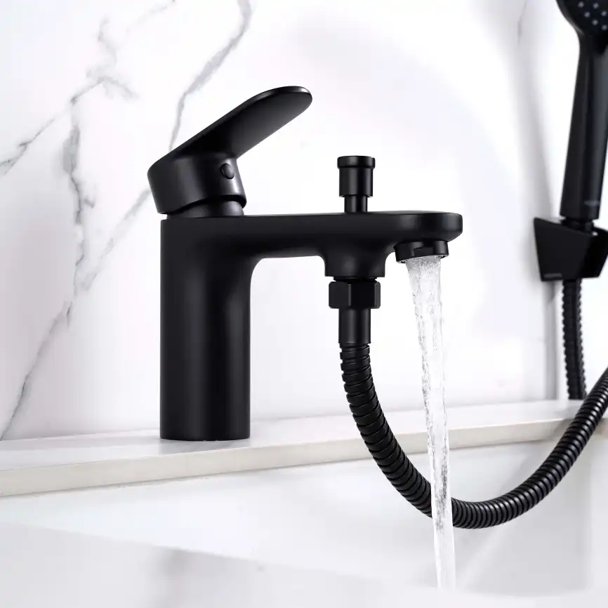 Смеситель на борт ванны Aquatek Ника AQ1844MB, Черный матовый фото 9