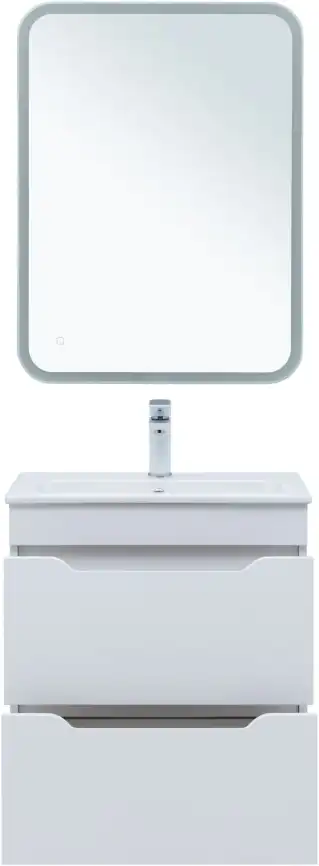 Тумба под раковину Aquanet Практика 60 белый матовый (2 ящика), 330457 фото 8