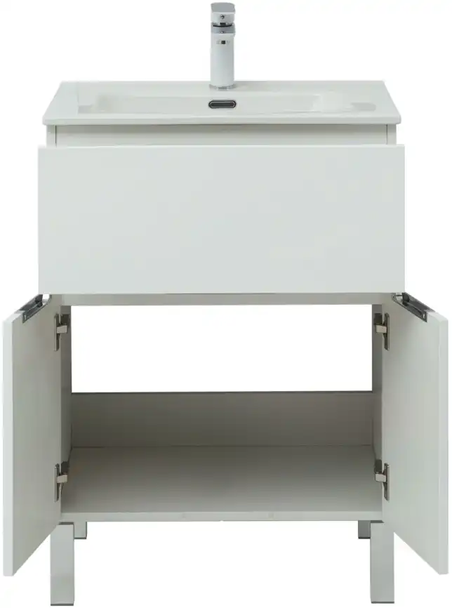 Тумба под раковину Aquanet Алвита New 60 1 ящик, 2 дверцы, белый матовый 277546 фото 6
