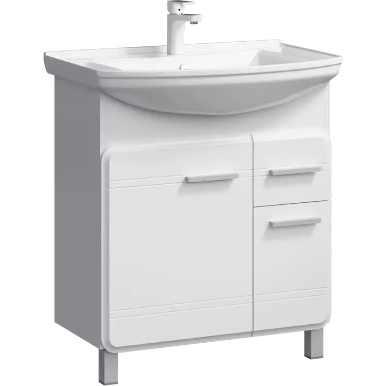 Тумба с раковиной напольная Aqwella Corsica 75 см, KOR0107, цвет Белый фото 1