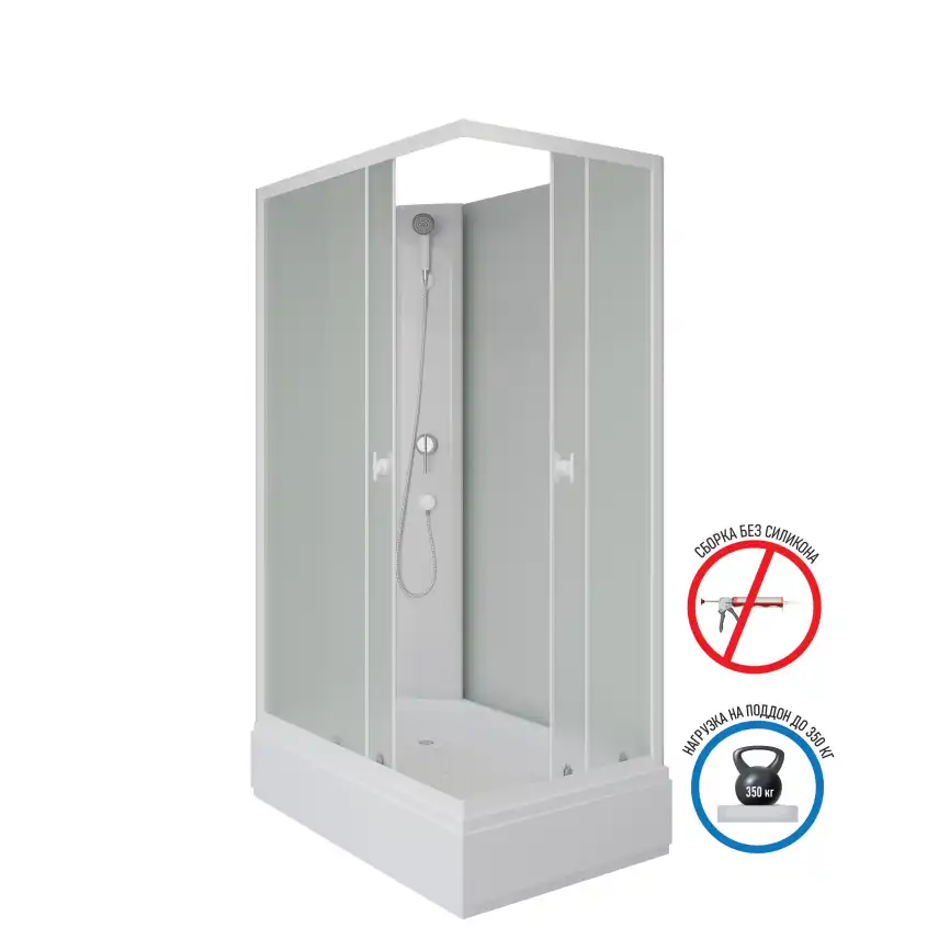 Душевая кабина Niagara Promo 100х80х200 P100/80/26Q/MT/BK средний поддон, без гидромассажа фото 1
