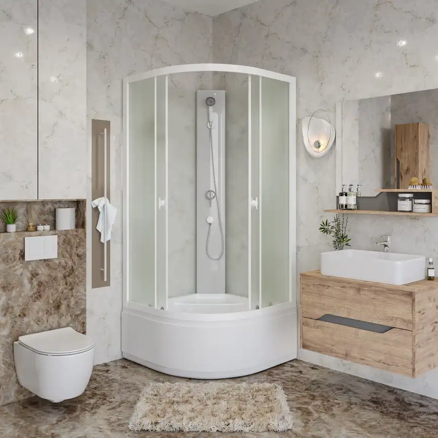 Душевая кабина Niagara Promo 90х90х195 P90/40/MT/BK высокий поддон, без гидромассажа фото 3