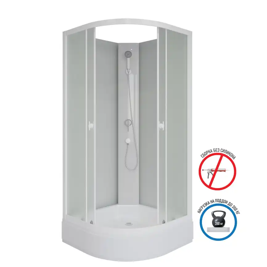 Душевая кабина Niagara Promo 100х100х200 P100/26/MT/BK средний поддон, без гидромассажа фото 1