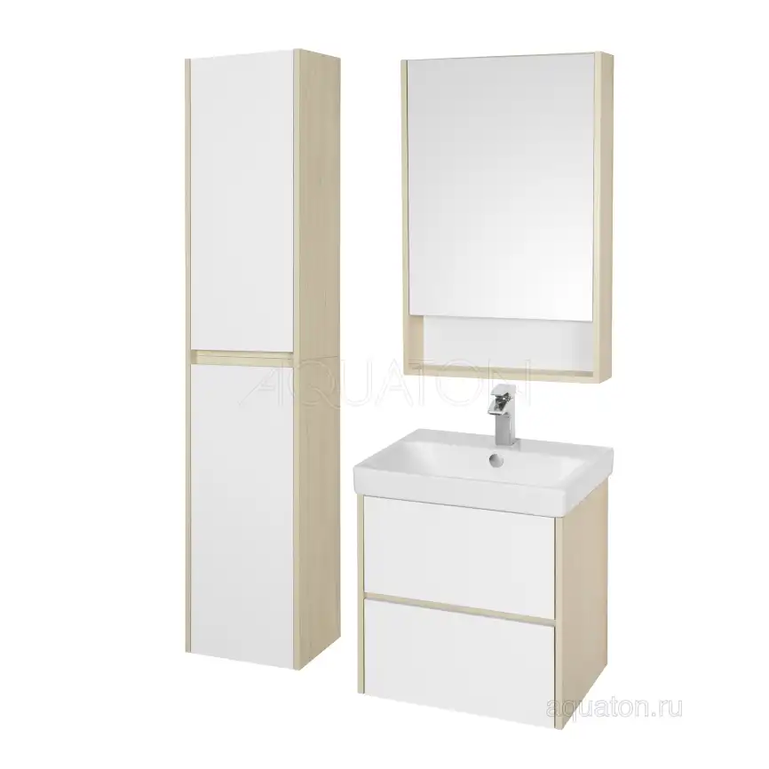 Тумба под раковину Aquaton Сканди 55 1A251701SDB20 подвесная цвет, белый / дуб верона фото 5