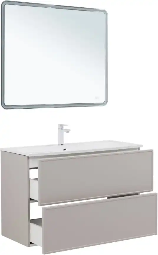 Тумба под раковину Aquanet Арт 100 бежевый, 343969 фото 6