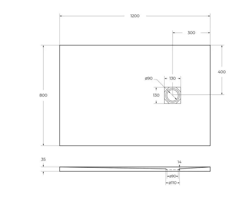 Душевой поддон BelBagno UNO 120х80 из искусственного камня, TRAY-MR-UNO-AH-120/80-35-W-NO, Белый фото 5