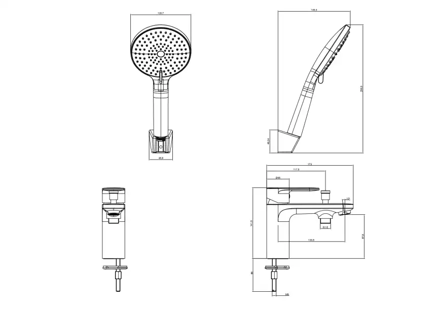 Смеситель на борт ванны Aquatek Ника AQ1844MB, Черный матовый фото 2