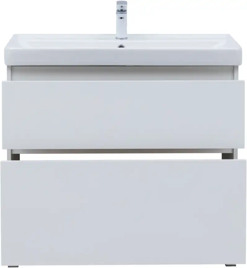 Тумба под раковину Aquanet Вега 90 напольная, белый глянец, 344124 фото 7