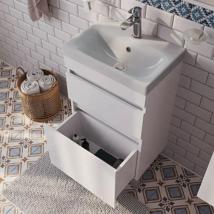 Тумба с раковиной IDDIS Zodiac 50, напольная, Белая, ZOD5CBFi95K фото 1