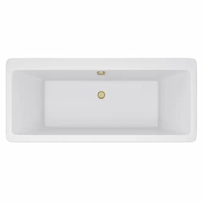 Ванна из литьевого мрамора  Aqua de Marco CRETE 179х79 с бронзовым полотенцедержателем Белая 1180WBKRI фото 9