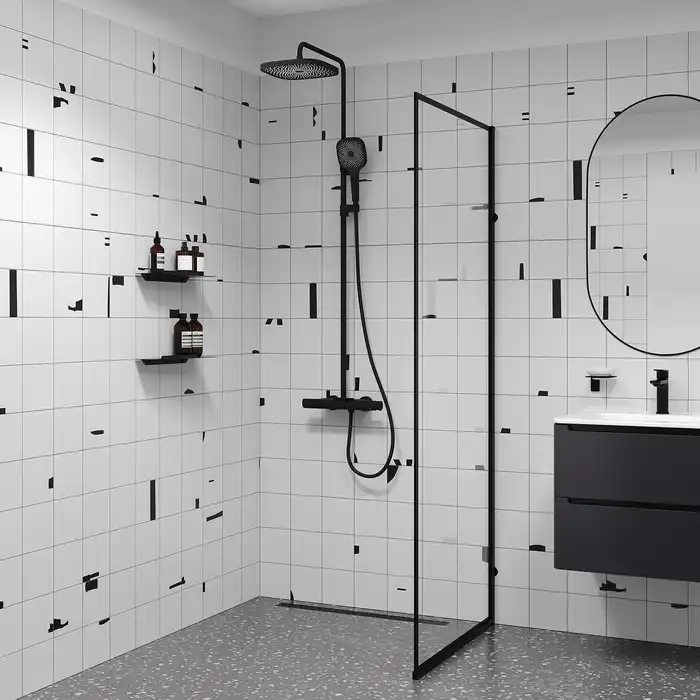 Душевая система для душа IDDIS SpaHome SPHBLTKi06 с термостатом цвет, Матовый черный фото 9