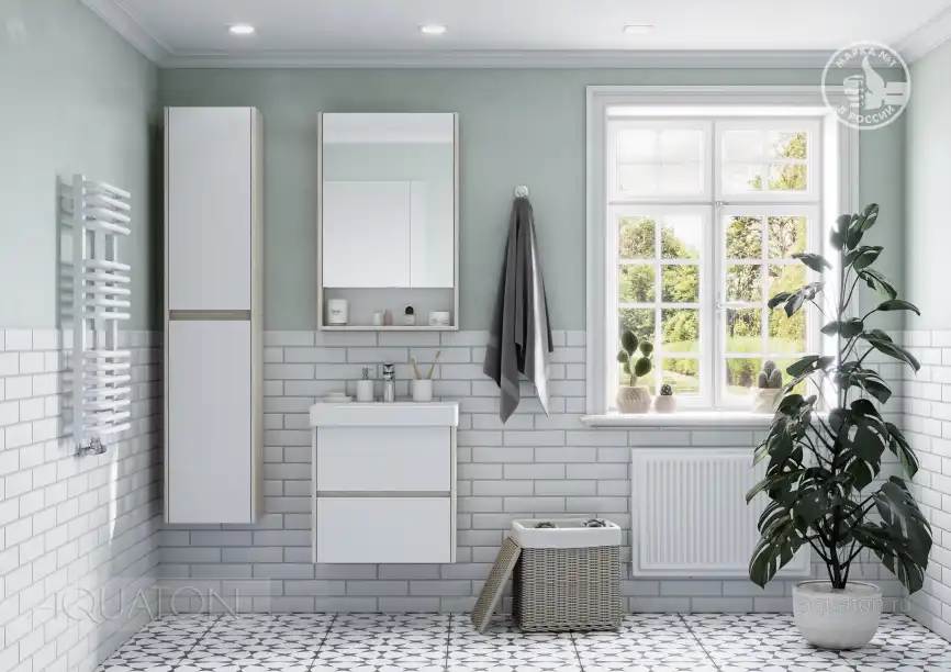 Тумба под раковину Aquaton Сканди 55 1A251701SDB20 подвесная цвет, белый / дуб верона фото 6