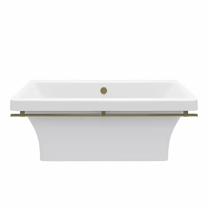 Ванна из литьевого мрамора  Aqua de Marco CRETE 179х79 с бронзовым полотенцедержателем Белая 1180WBKRI фото 6