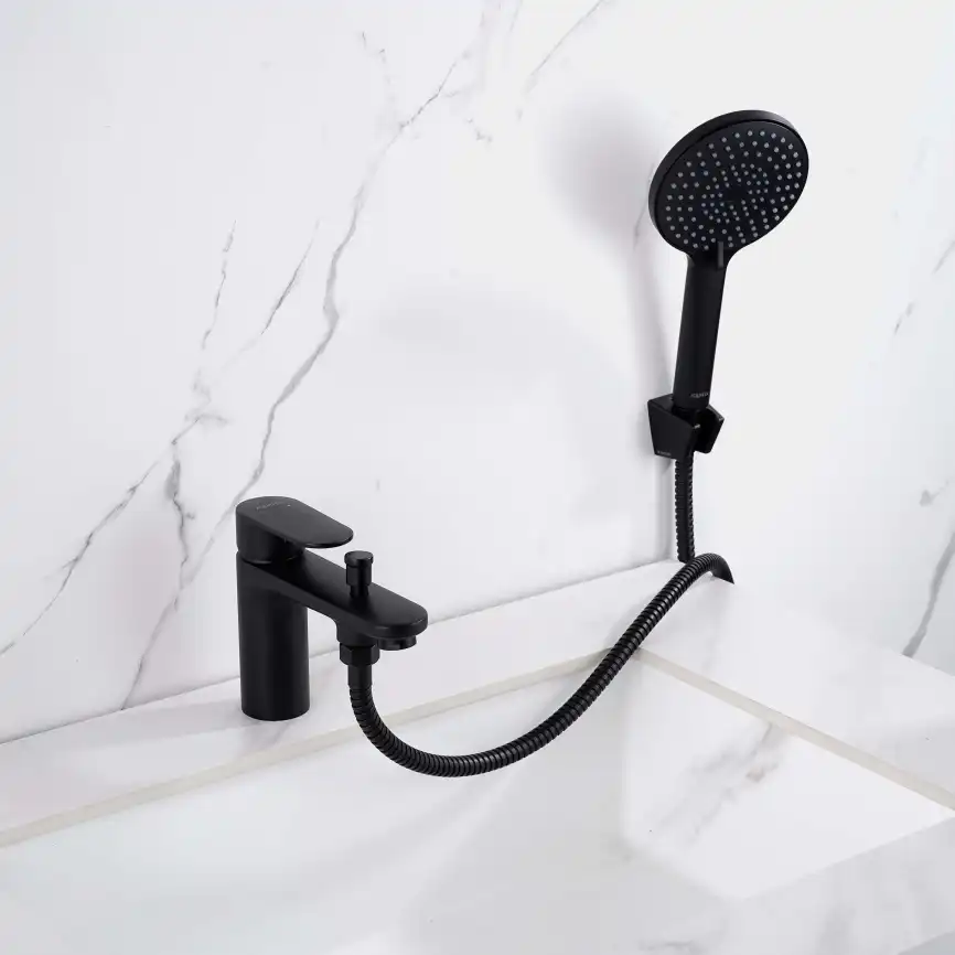 Смеситель на борт ванны Aquatek Ника AQ1844MB, Черный матовый фото 7