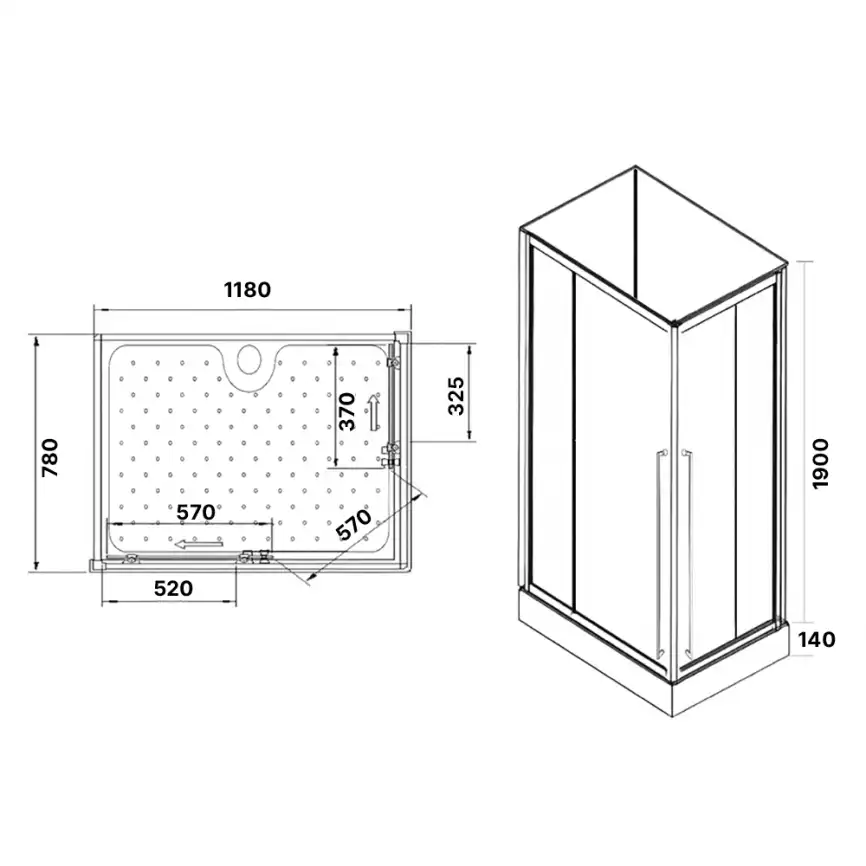 Душевая кабина Loranto 120х80, низкий поддон, Прозрачное стекло, CS-3008TM/W-120L фото 3