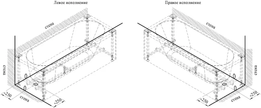 Акриловая ванна Radomir Виктория 150х70 (2-01-0-0-1-250Р), на каркасе, белая фото 10