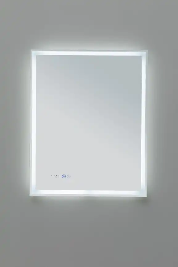 Зеркало Aquanet Оптима 60х75 288963 с подсветкой, сенсорный выключатель с функцией диммера, с подогревом, с цифровым термометром и часами Белый фото 7