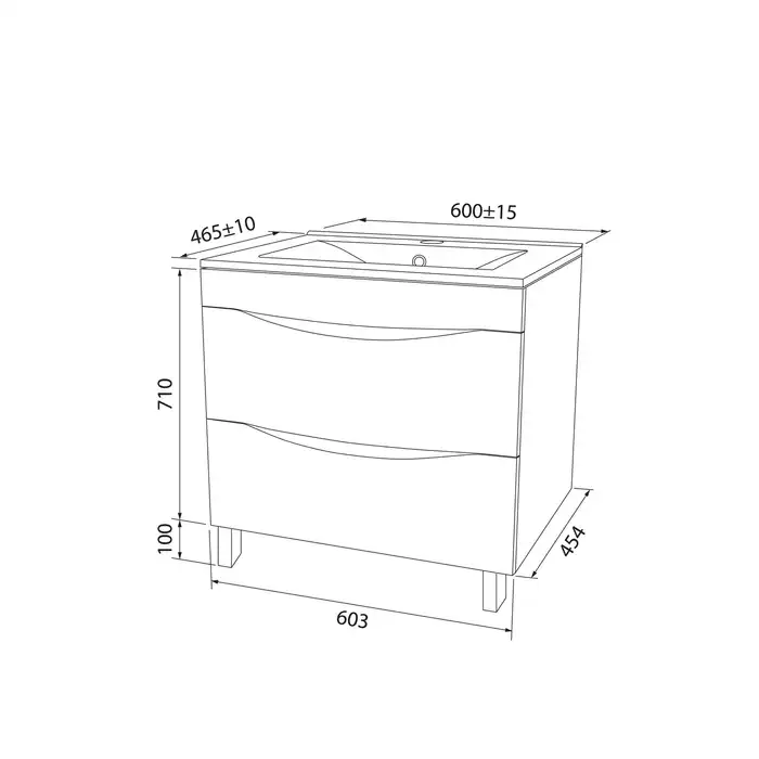 Тумба с раковиной IDDIS Cloud 60, напольная, Белая, CLO60WFi95K фото 5