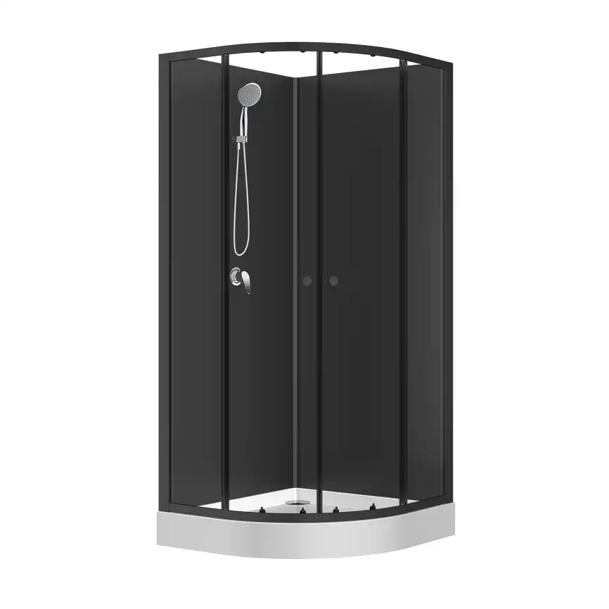 Душевая кабина Loranto NEO 90x90x190 c низким поддоном 15см, профиль черный-матовый, CS-21800BP фото 1