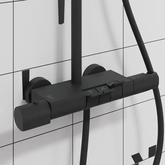 Душевая система для душа IDDIS SpaHome SPHBLTKi06 с термостатом цвет, Матовый черный фото 11