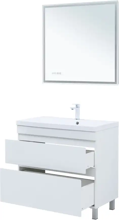 Тумба под раковину Aquanet Нота New 90 белый глянец, 344147 фото 5