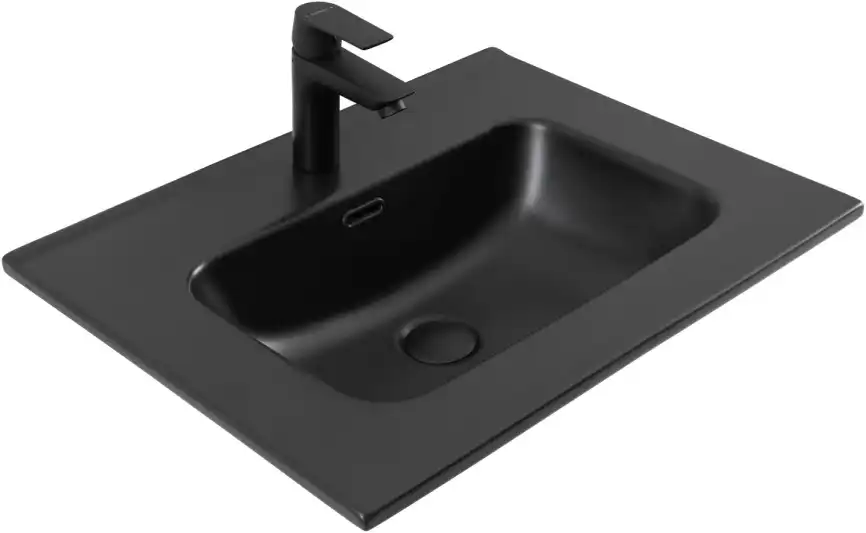 Раковина Aquanet Flat 60 329253 прямоугольная, Черная матовая фото 1