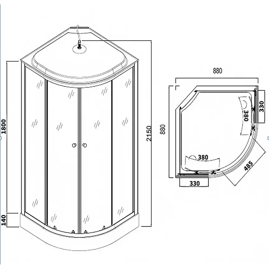 Душевая кабина Loranto 90х90, низкий поддон, Матовое стекло, CS-881ED13TM/W-90 фото 3