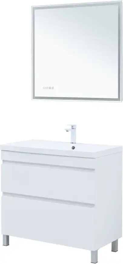 Тумба под раковину Aquanet Нота New 90 белый глянец, 344147 фото 4