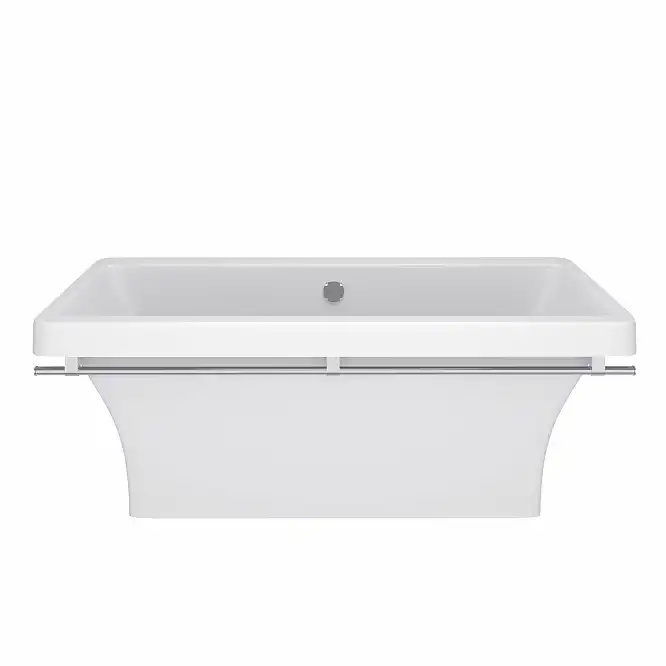 Ванна из литьевого мрамора  Aqua de Marco CRETE 179х79 с хромированным полотенцедержателем Белая 1180WCKRI фото 6