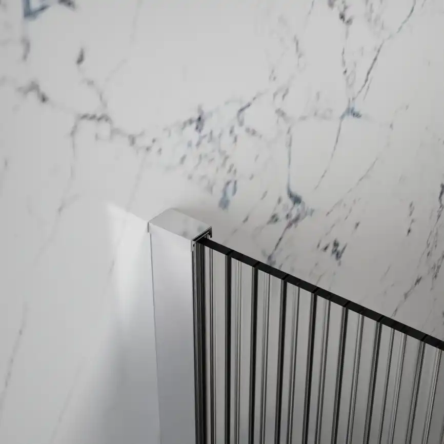 Душевая перегородка Azario Walk-in 110 AZ-251-110-BGL-CRF стекло 8 мм рифленое, профиль Золото матовое фото 5