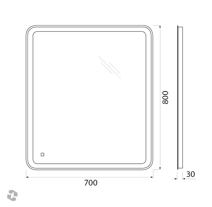 Зеркало BelBagno MARINO 70х80 SPC-MAR-700-800-LED-TCH с подстветкой, сенсорный выключатель фото 9