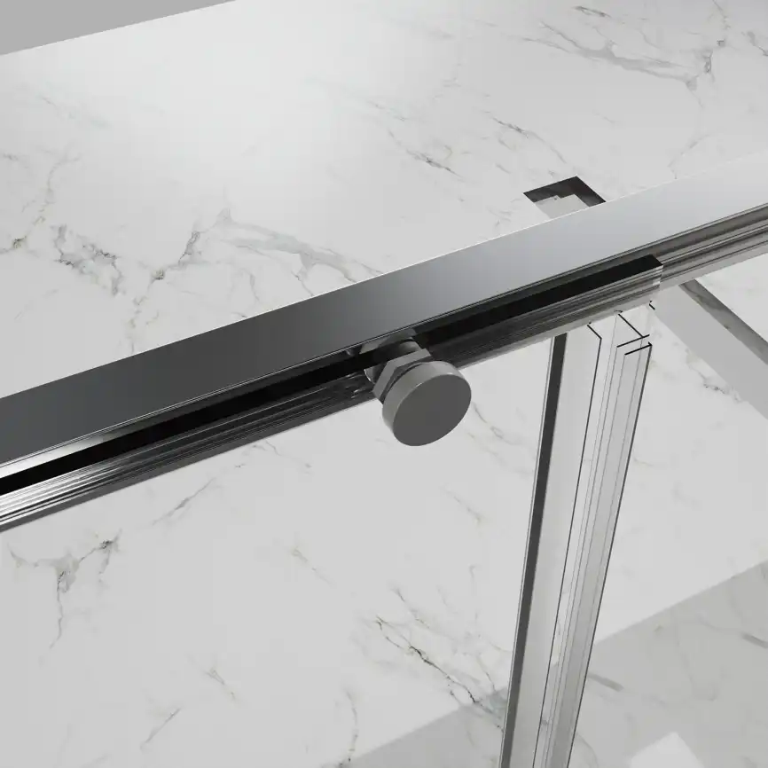 Душевая дверь Azario 100 AZ-Y43-100-MGR-CL, профиль графит матовый, стекло Прозрачное фото 5