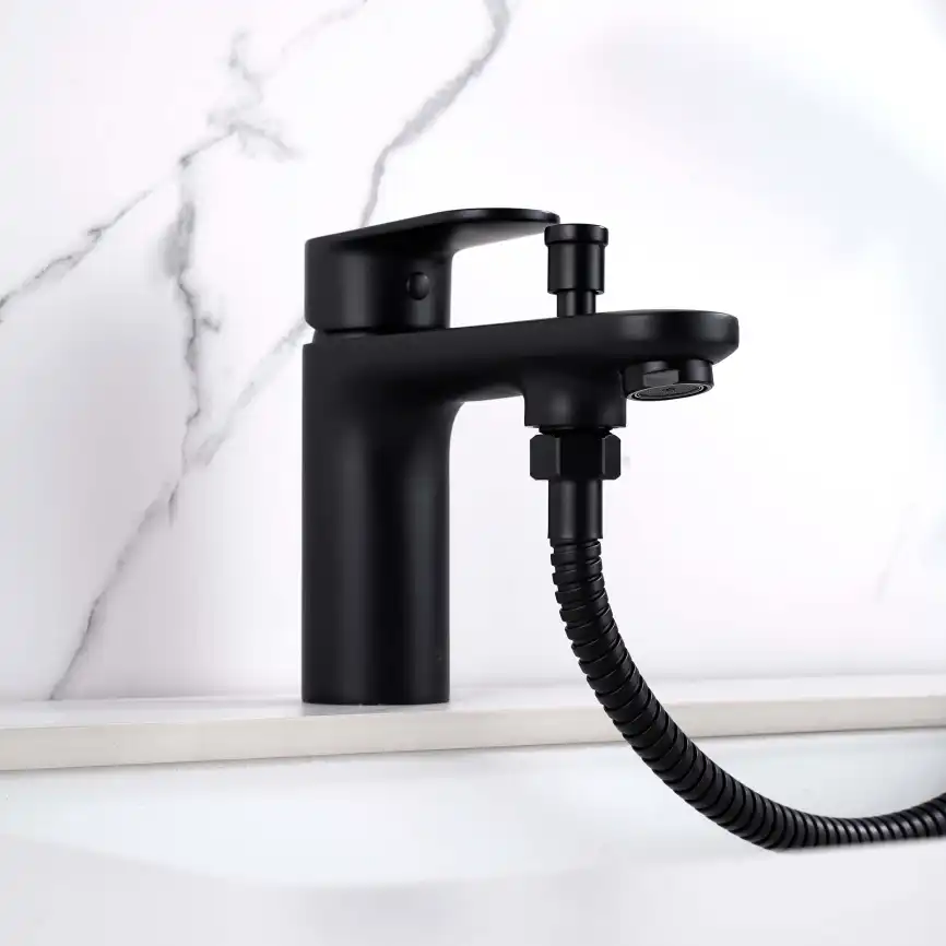 Смеситель на борт ванны Aquatek Ника AQ1844MB, Черный матовый фото 8