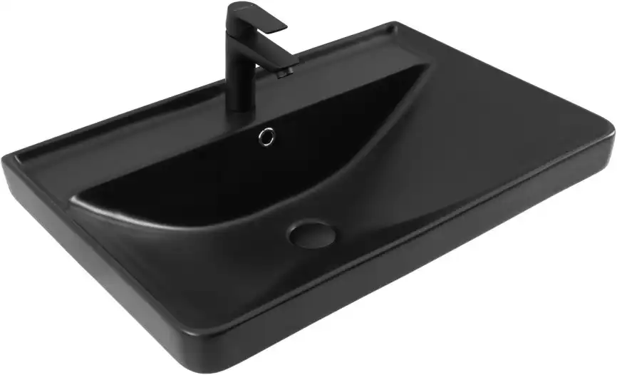 Раковина Aquanet Ирис 70 329248 прямоугольная, Черная матовая фото 1
