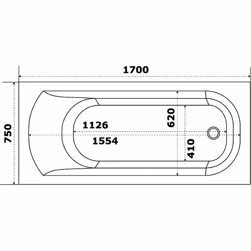 Акриловая ванна Bas Нирвана 170x75 без гидромассажа фото 4