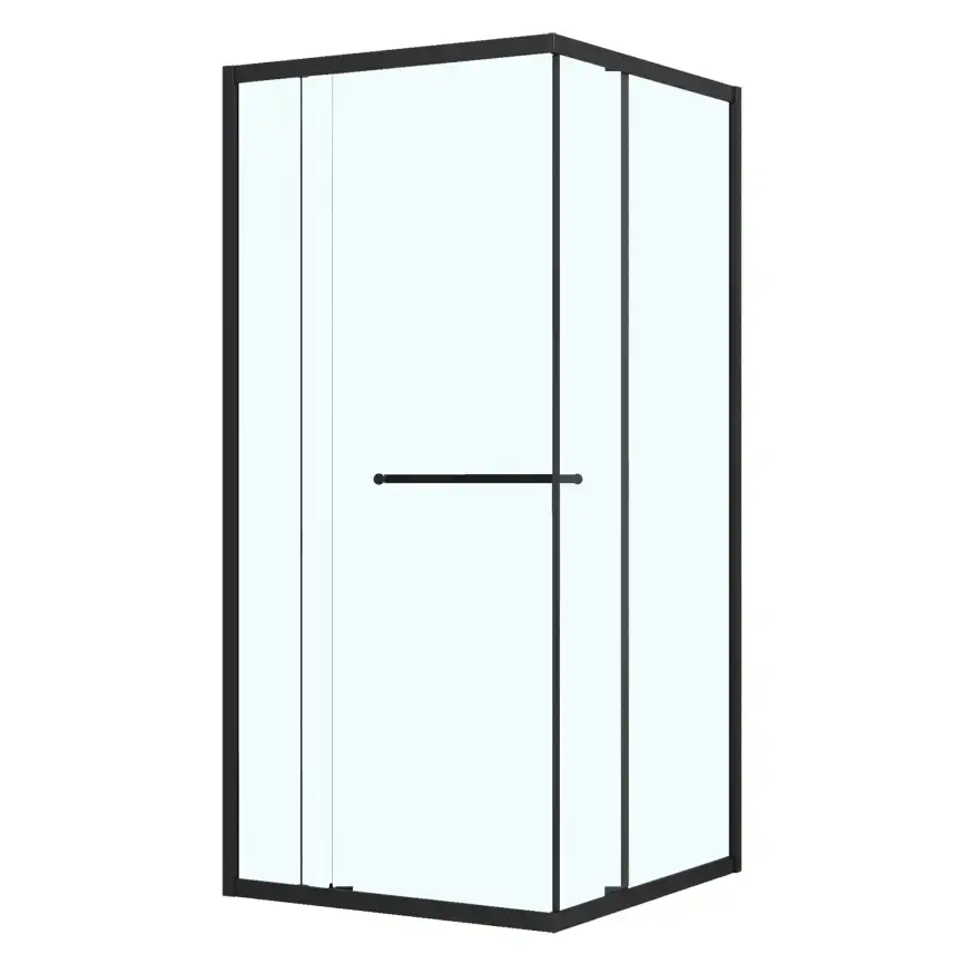 Душевой уголок Azario 100х100 AZ-L47-100-MB-CL, профиль черный матовый, стекло Прозрачное фото 2